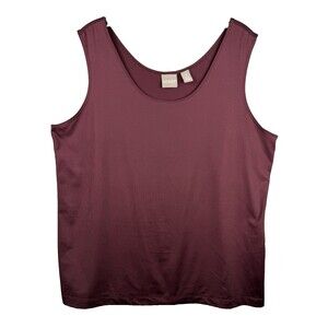 Chico's Stretch Knit Tank Top Women's Size 3 Burgundy Maroon Basic Layer Career